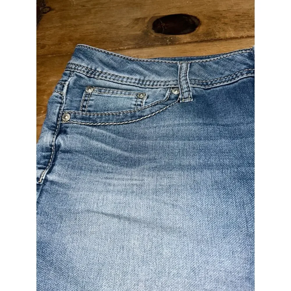 Seven7 Denim Shorts Women Size 12 Mid Rise Stretch Jean Shorts Casual